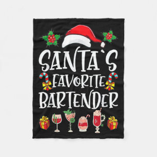 Bartender Xmas Present Santa's Favorit Bartender J Fleecefilt