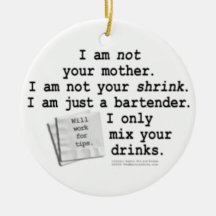 Bartenders prydnad julgransprydnad keramik