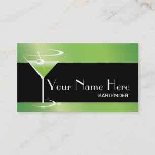 BartendervisitkortMartini logotyp Visitkort