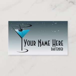 BartendervisitkortMartini logotyp Visitkort