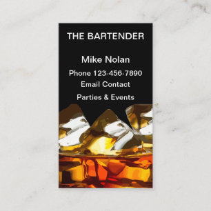 BartenderWhiskeyexponeringsglas Visitkort