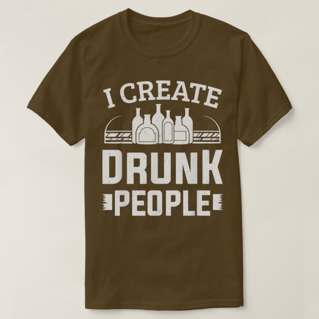 Bartending Bartender I Skapar Drunk People Barman T Shirt (Design framsida)