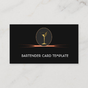 Bartending guld cocktail affärskort visitkort
