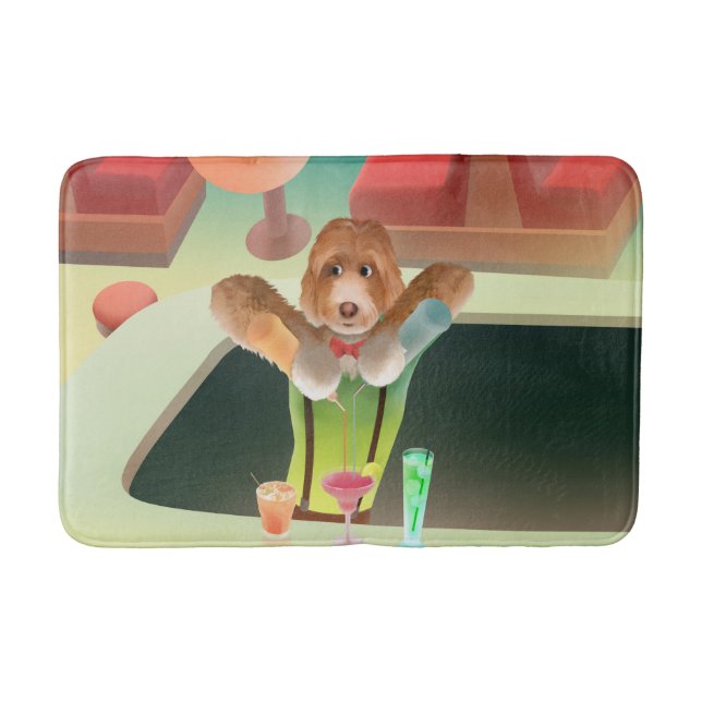 Bartending Hund i Retro Pub Badrumsmatta (Framsidan)