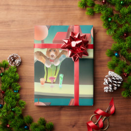 Bartending Hund i Retro Pub Presentpapper