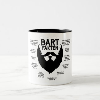 Bartfakten / Bart-Fakten (schwarz) Två-Tonad Mugg