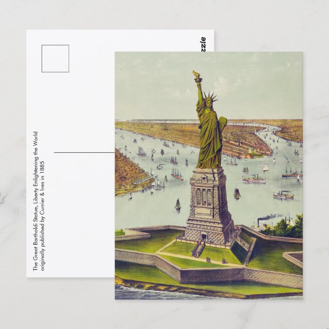 Bartholdi-statyn, Frihetsgudinnan Vykort (Fram/baksida)