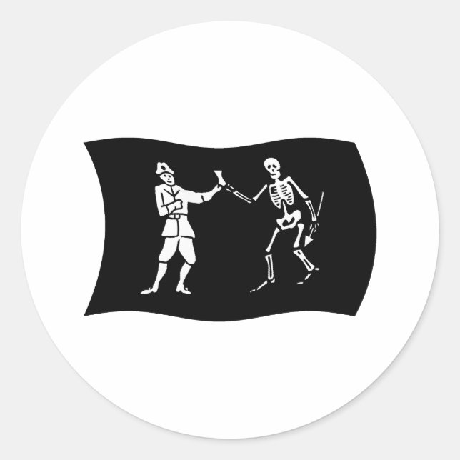 Bartholomew Roberts Flagga Klistermärke (Framsida)