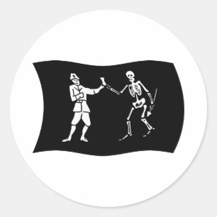 Bartholomew Roberts Flagga Sticker Runt Klistermärke