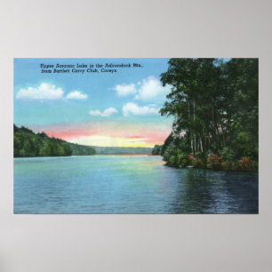 Bartlett Carry Klubb View of Upper Saranac Sjö Poster