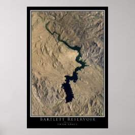 Bartlett Sjö Arizona Satellite Poster Karta