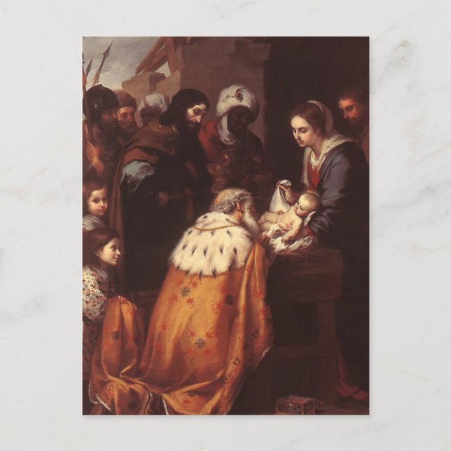 Bartolome Murillo - "Adoration of the Magi" Vykort (Framsida)