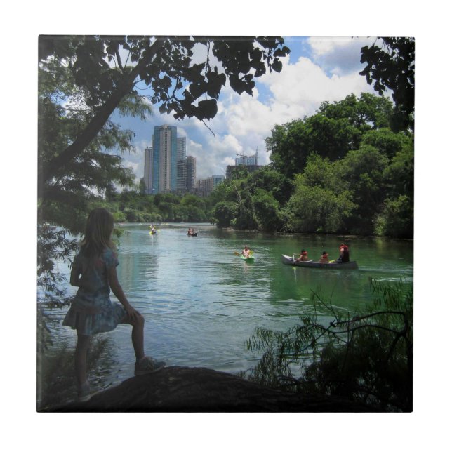 Barton Bäck / Ladybird Sjö - Austin, Texas Kakelplatta (Framsidan)