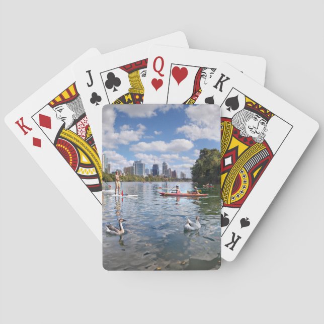 Barton Bäck vid Dam Bird Sjö-Austin, Texas Casinokort (Baksidan)