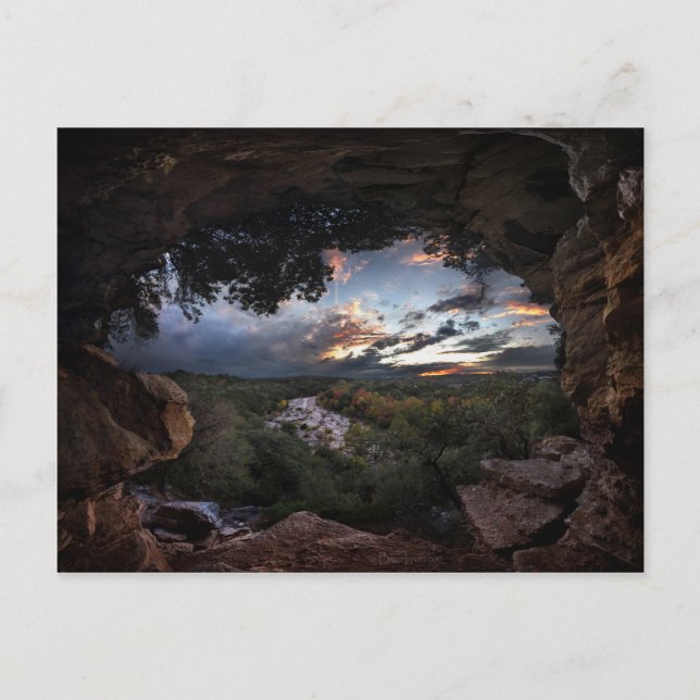 Barton bäcksolnedgång - Austin, Texas Vykort (Framsida)