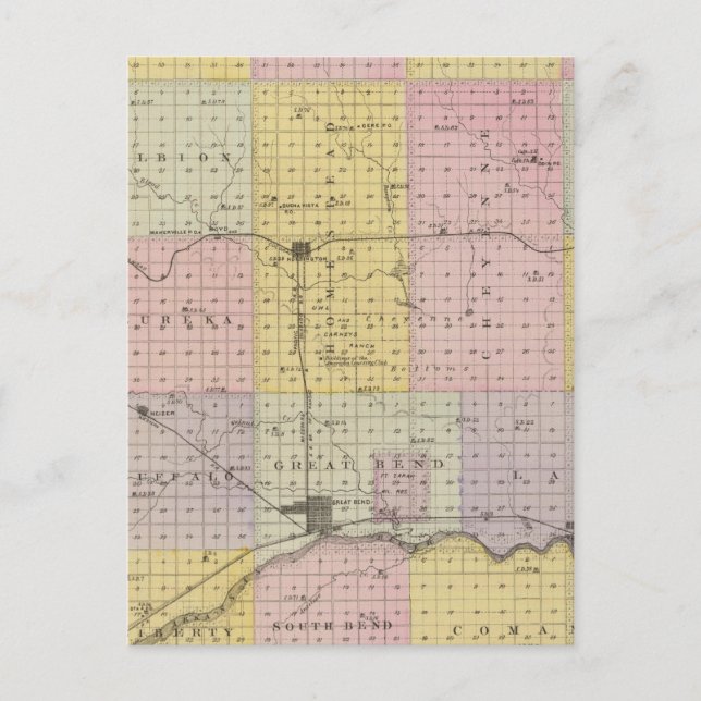 Barton County, Kansas Vykort (Framsida)