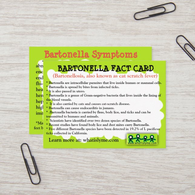 Bartonella Fakta Utbildningskort Visitkort (Fram/Back In Situ)