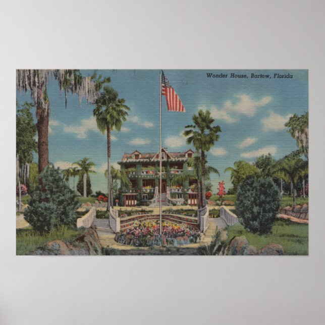 Bartow, Florida - View of  House and Garde Poster (Framsidan)