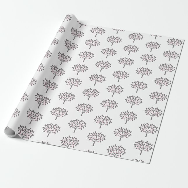 bärträd design presentpapper (Utrullad)