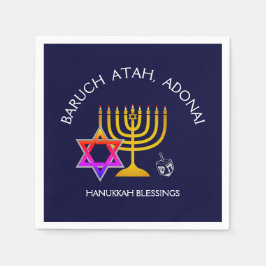 BARUCH ATAH ADONAI | Hanukkah Blessings Papper Pappersservett