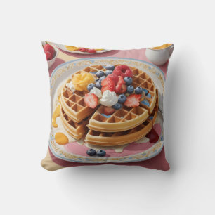 Bärvåfflor Frukost Tallrik Kudde