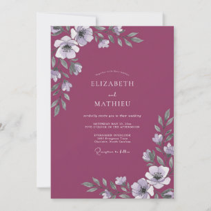 Bärvit Magnolia-Hochzeit Inbjudningar