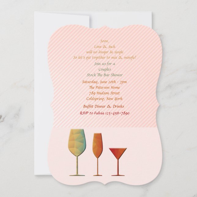 Barware Lagrar vid Pub Shower-inbjudan Inbjudningar (Framsida)