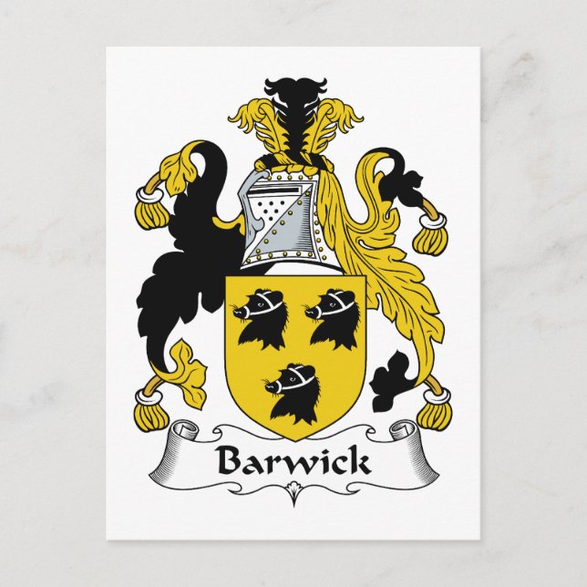 Barwick Family Crest Vykort (Framsida)