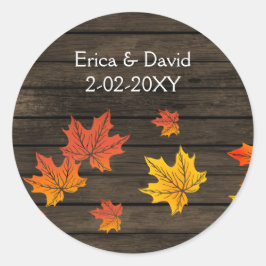 Barwood Rustic Fall Wedding-klistermärken Runt Klistermärke