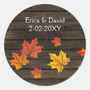 Barwood Rustic Fall Wedding-klistermärken Runt Klistermärke
