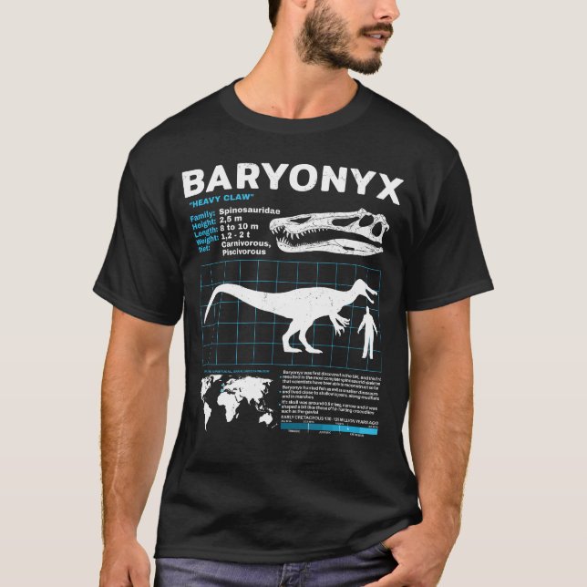 Baryonyx fossil fact lakan T-Shirt (Framsida)