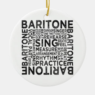 Baryton- typografi julgransprydnad keramik