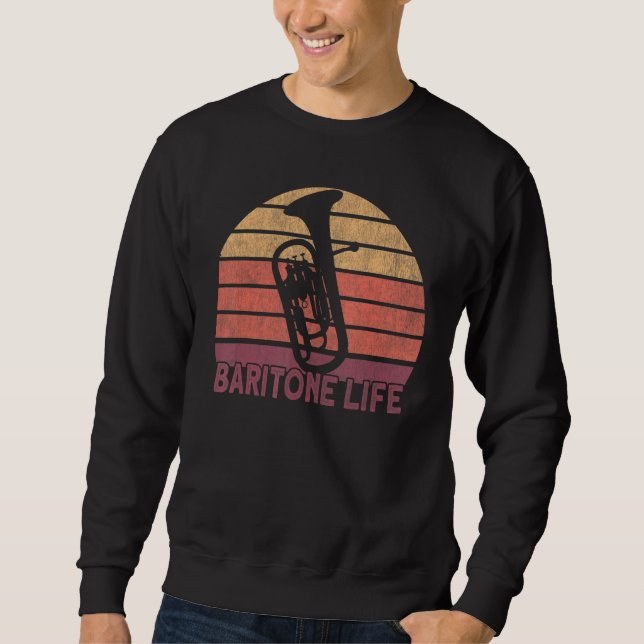 Barytonhorn Eufonium Barytonspelare Lång Ärmad Tröja (Framsida)