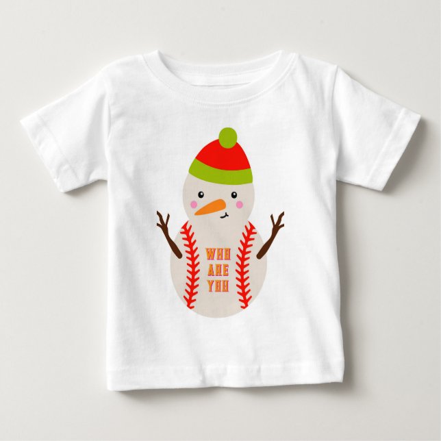 Bas Boll Snögubbe Kids T-Shirt Unikt (Framsida)