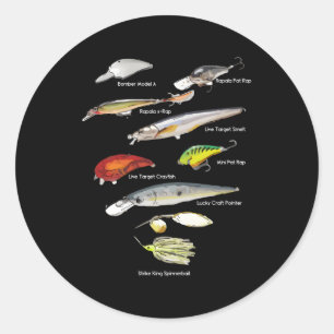Bas Fish Lures Baits Fishing Runt Klistermärke