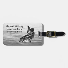 Bas- fiske för Smallmouth Bagagebricka