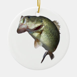 Bas- fiske julgransprydnad keramik