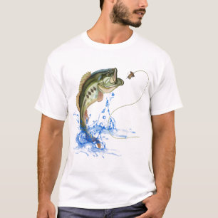 Bas- fiskedrag för banhoppning t shirt