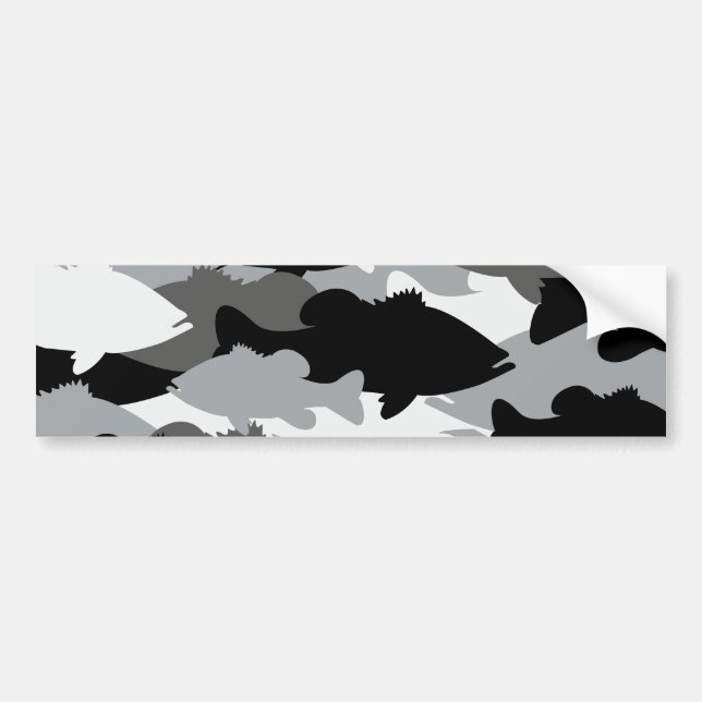 Bas- fiskesvart Camo Bildekal (Framsidan)