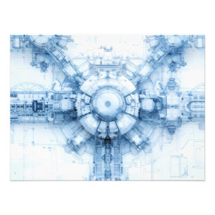 Bas för Blue Sci-Fi Space-rymden Fototryck