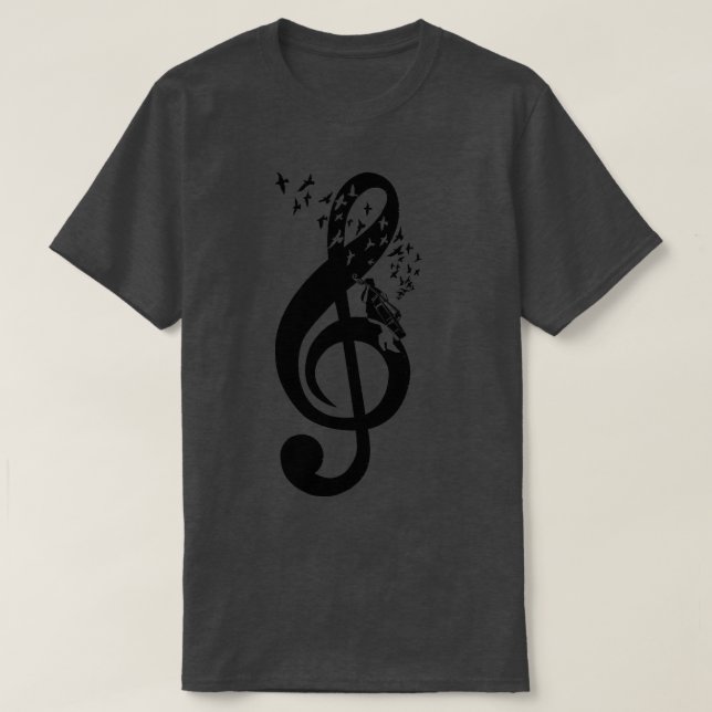 Bas för Dubbla av treble Clef T Shirt (Design framsida)