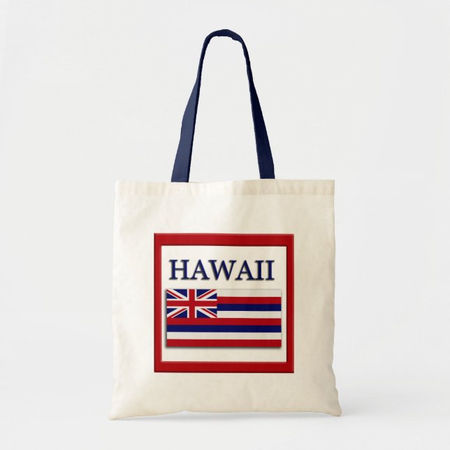Bas för Hawaii Statlig flagga Design Budget Canvas Tygkasse (Framsidan)