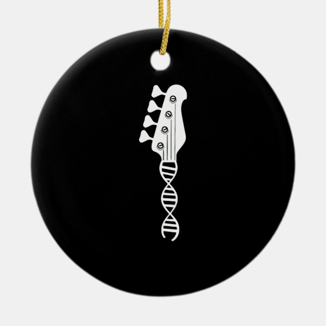 Bas Guitar Player-assistans Julgransprydnad Keramik (Framsidan)