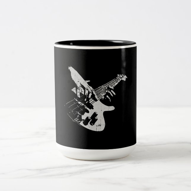 Bas Guitar Player Gift Baid Två-Tonad Mugg (Center)