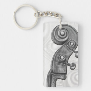 Bas- Headstock för Monogram i kolmusik Keychain