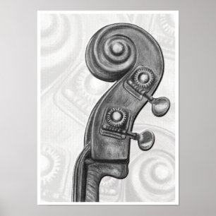 Bas- Headstock i tryck för kolmusikkonst