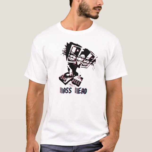 bas- huvud 3D med text T-shirt (Framsida)