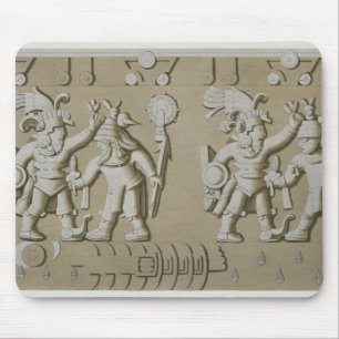 Bas lättnad av forntida Aztec krigare, från Stoe Musmatta