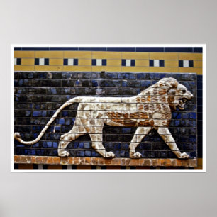 Bas lättnad, Ishtar lejon grind - Istanbul Poster