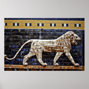 Bas lättnad, Ishtar lejon grind - Istanbul Poster